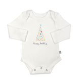 long sleeve graphic bodysuit | happy holidays tree - Aaria Tees Aaria Tees