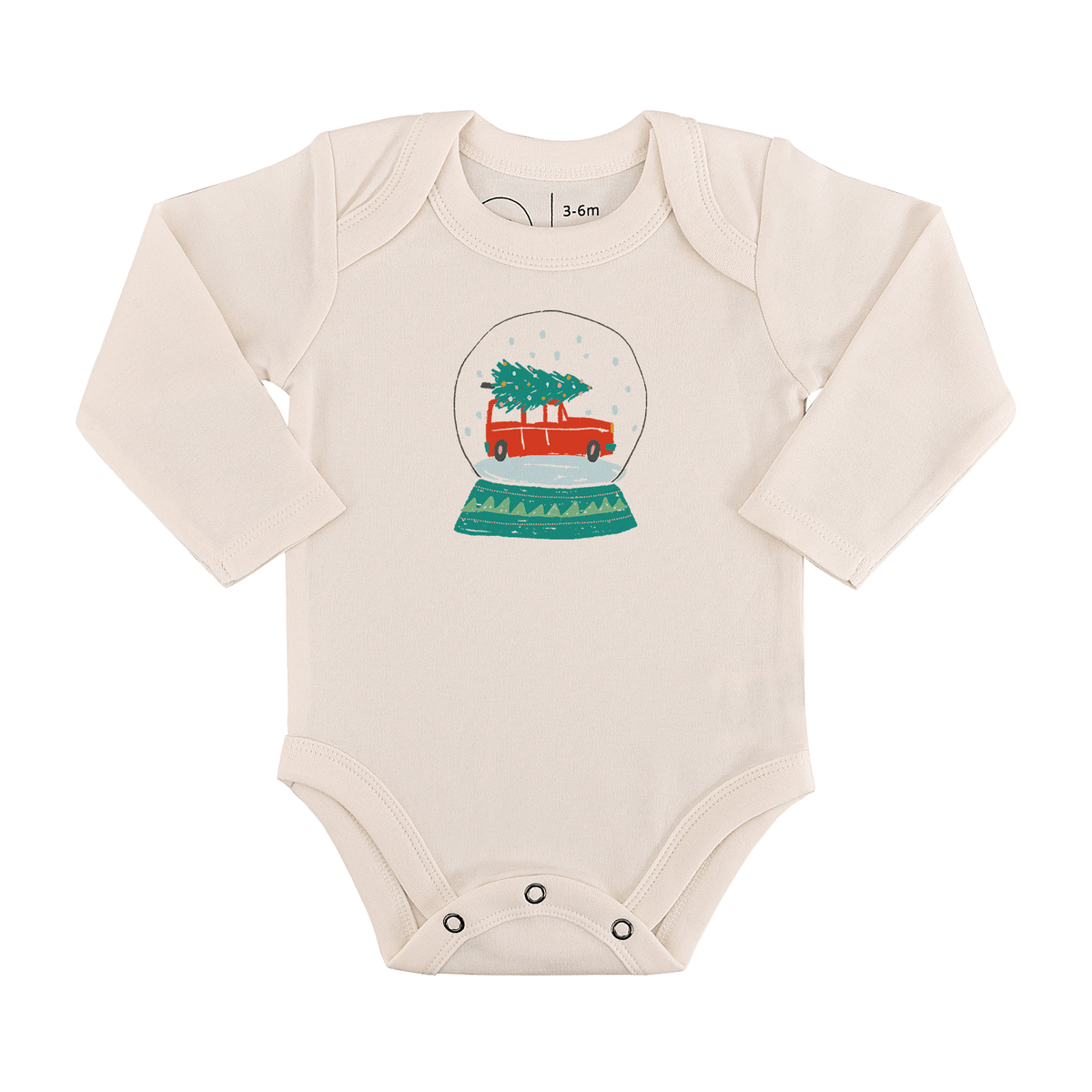 long sleeve graphic bodysuit | snow globe - Aaria Tees