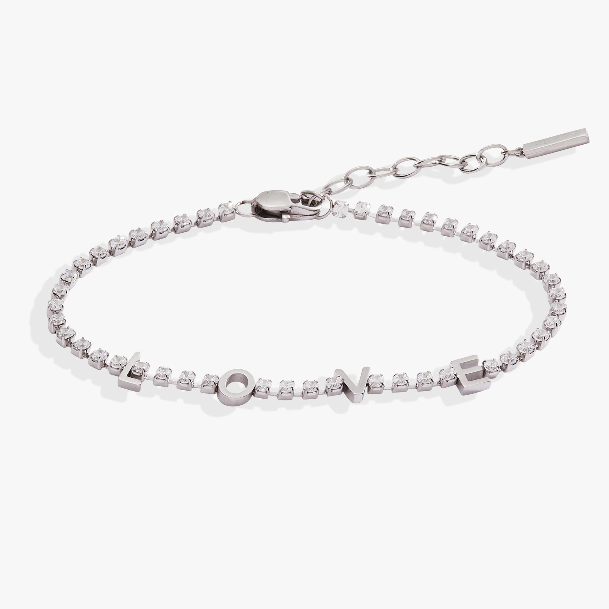 “Love” Crystal Tennis Bracelet - Aaria Tees Aaria Tees