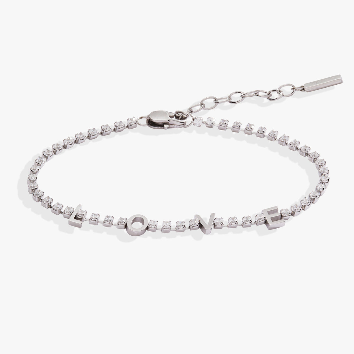 “Love” Crystal Tennis Bracelet - Aaria Tees