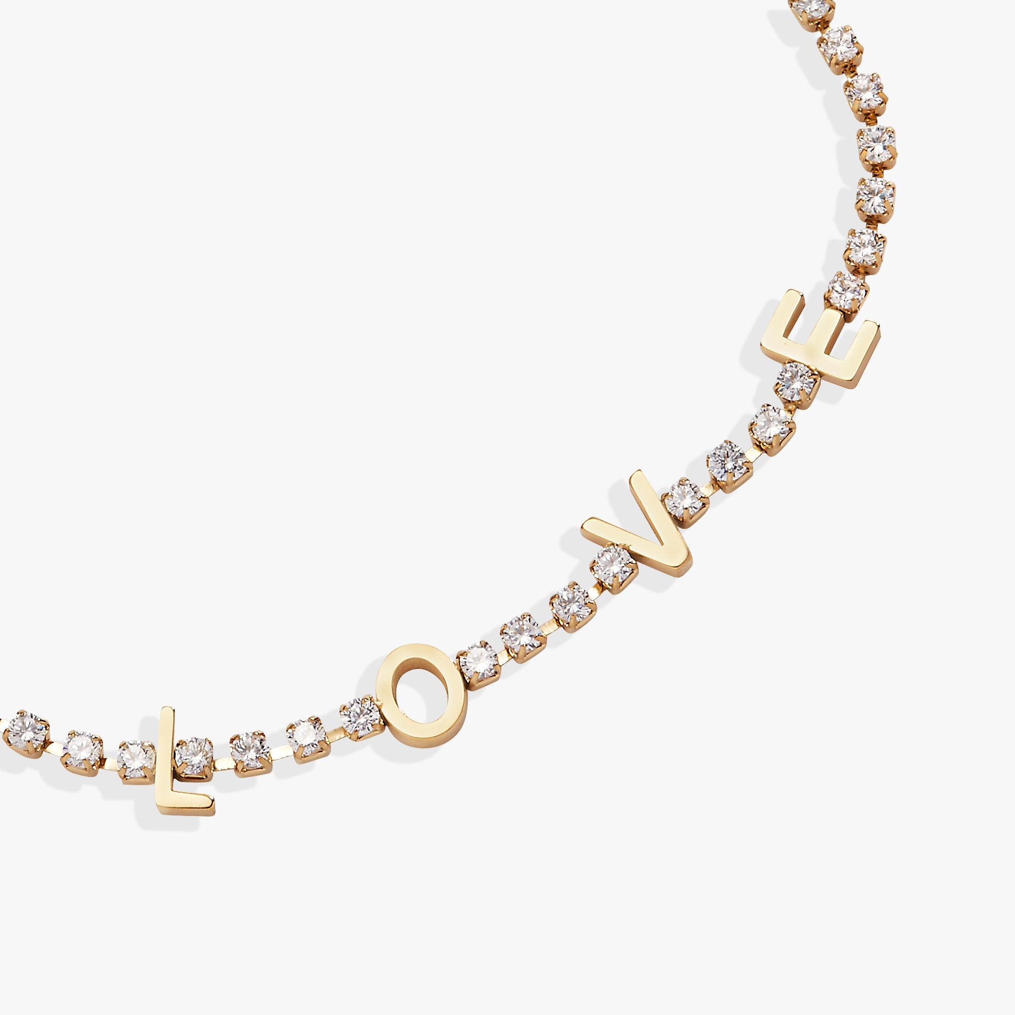 “Love” Crystal Tennis Bracelet - Aaria Tees Aaria Tees