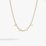 "Love" Crystal Tennis Necklace - Aaria Tees Aaria Tees