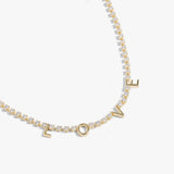 "Love" Crystal Tennis Necklace - Aaria Tees Aaria Tees
