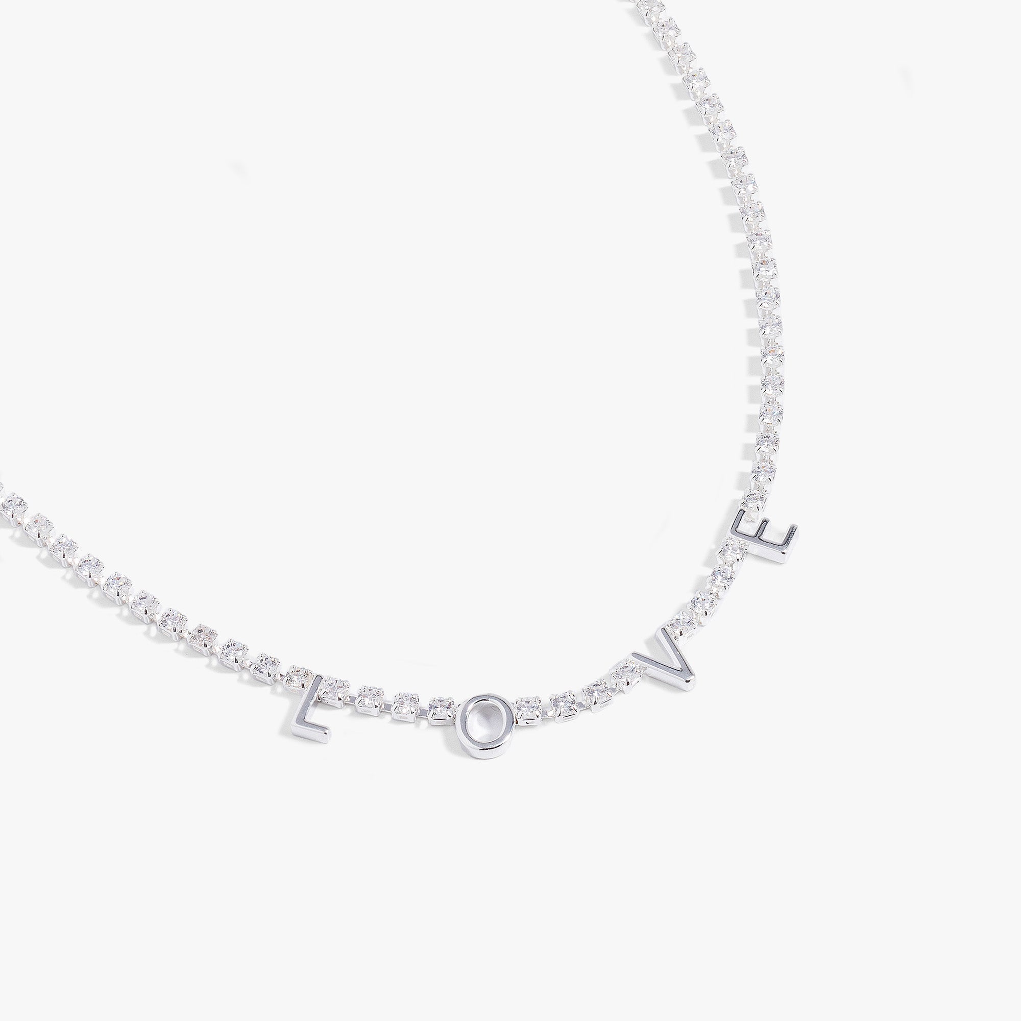 "Love" Crystal Tennis Necklace - Aaria Tees Aaria Tees