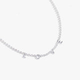 "Love" Crystal Tennis Necklace - Aaria Tees Aaria Tees