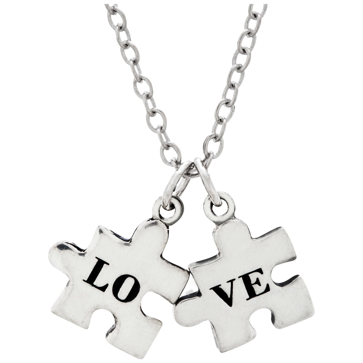 Love All The Pieces Pewter Necklace - Aaria Tees