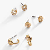 Love and Luck Stud & Hoop Earrings Set of 3 - Aaria Tees Aaria Tees