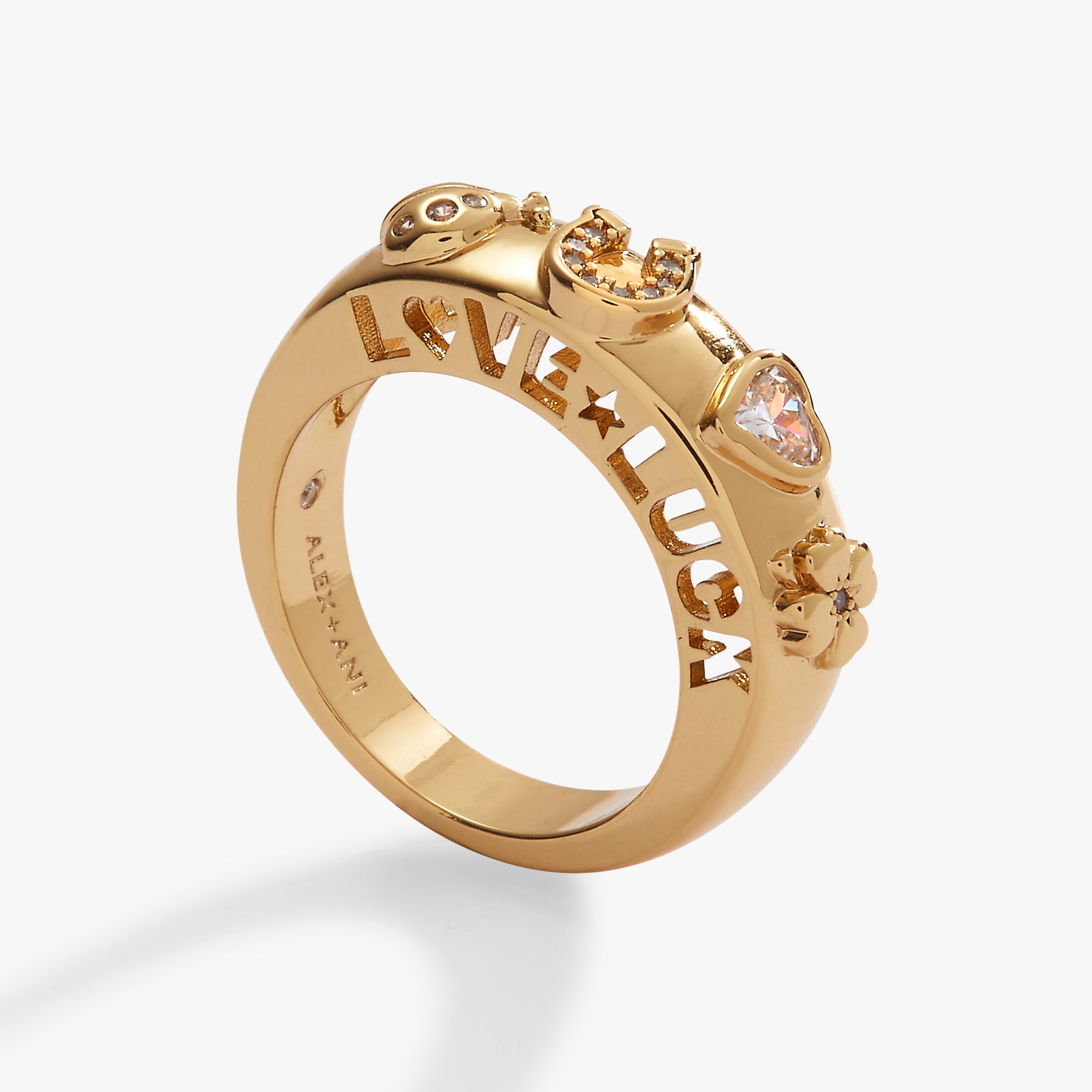 Love and Luck Open Domed Ring - Aaria Tees Aaria Tees