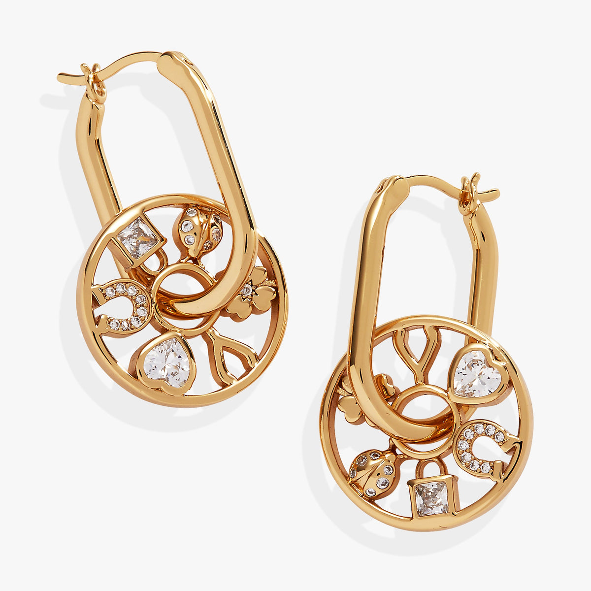 Love and Luck Wheel Hoop Earrings - Aaria Tees