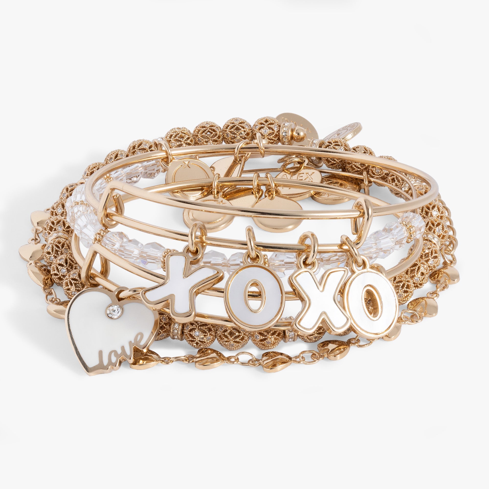 Love XOXO Bangle Set of 5 - Aaria Tees Aaria Tees