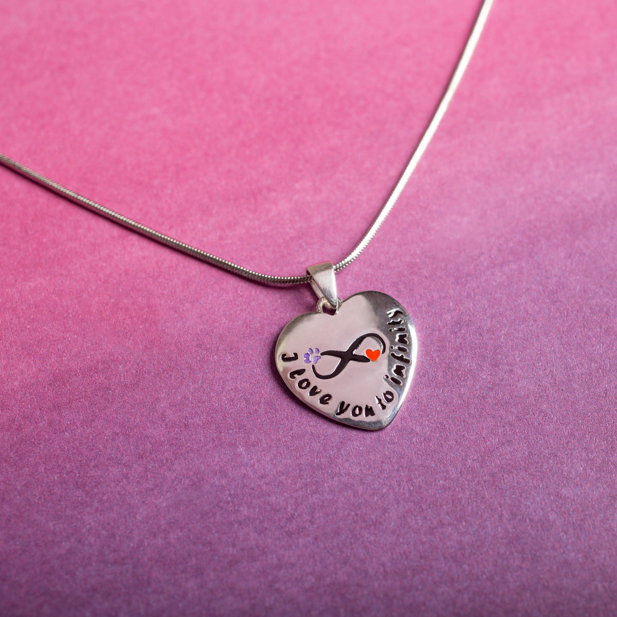 Love To Infinity Sterling Paw Necklace - Aaria Tees
