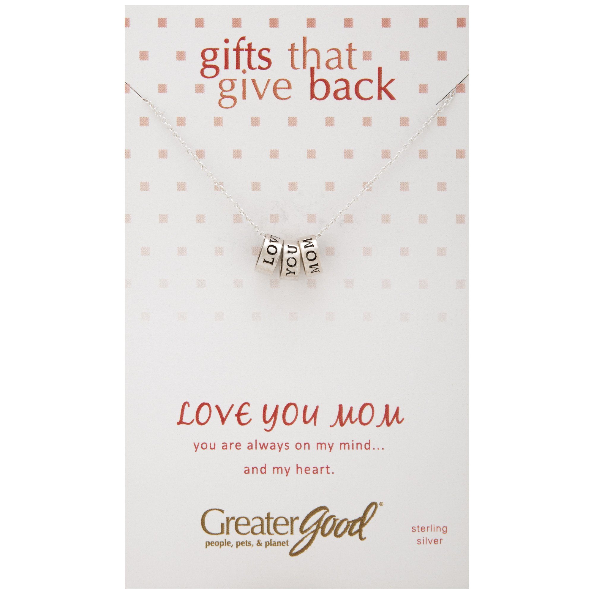 Love You Mom Sterling Necklace - Aaria Tees Aaria Tees