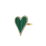 Lucy Emerald Heart Ring Aaria Tees