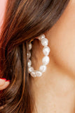 Macy Pearl Hoop Earrings - Aaria Tees Aaria Tees