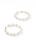 Macy Pearl Hoop Earrings - Aaria Tees Aaria Tees