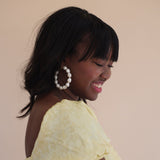 Macy Pearl Hoop Earrings - Aaria Tees Aaria Tees