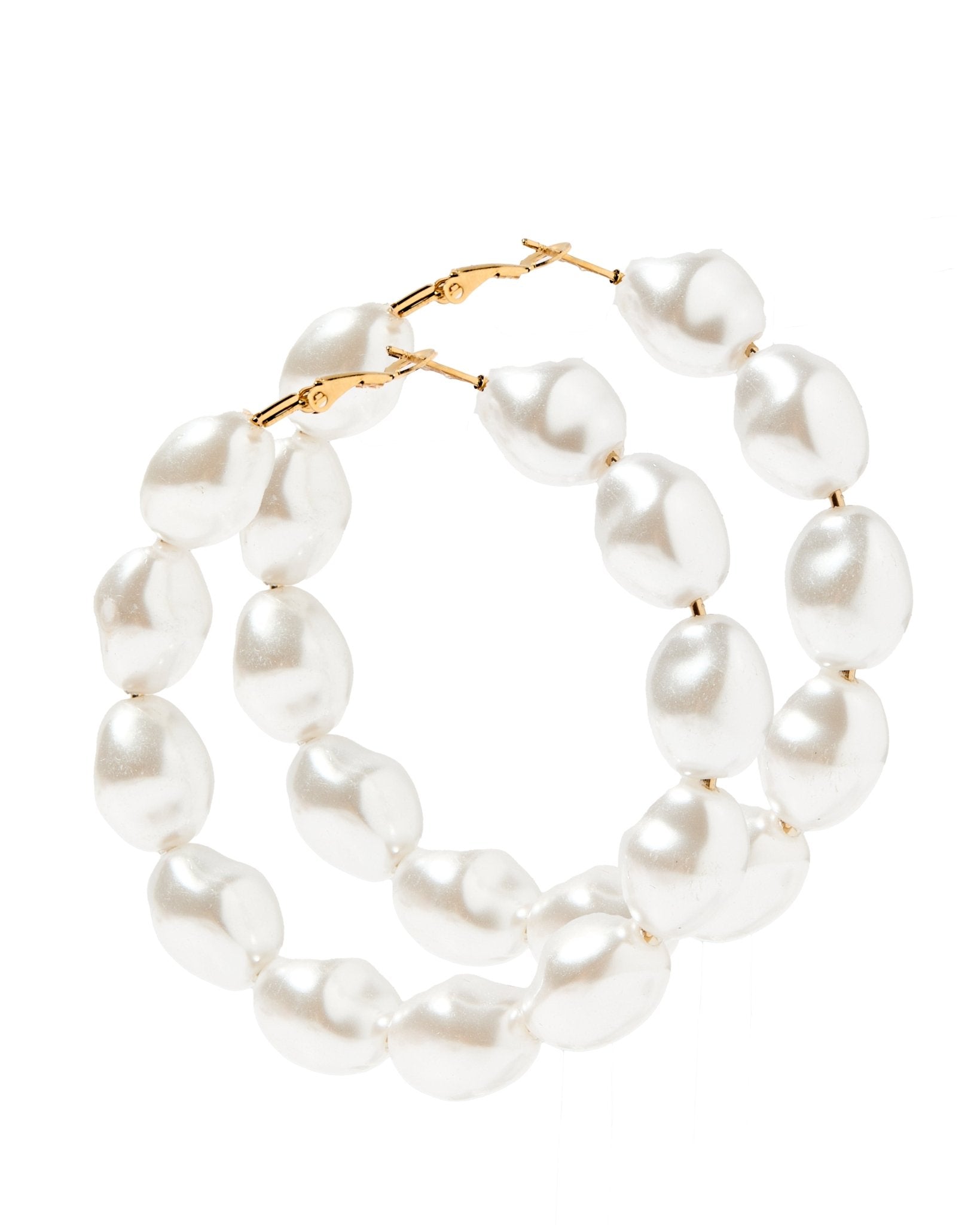 Macy Pearl Hoop Earrings - Aaria Tees Aaria Tees