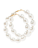 Macy Pearl Hoop Earrings - Aaria Tees Aaria Tees
