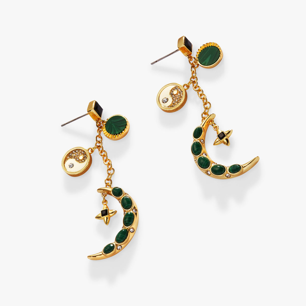 Malachite Charm Earrings - Aaria Tees
