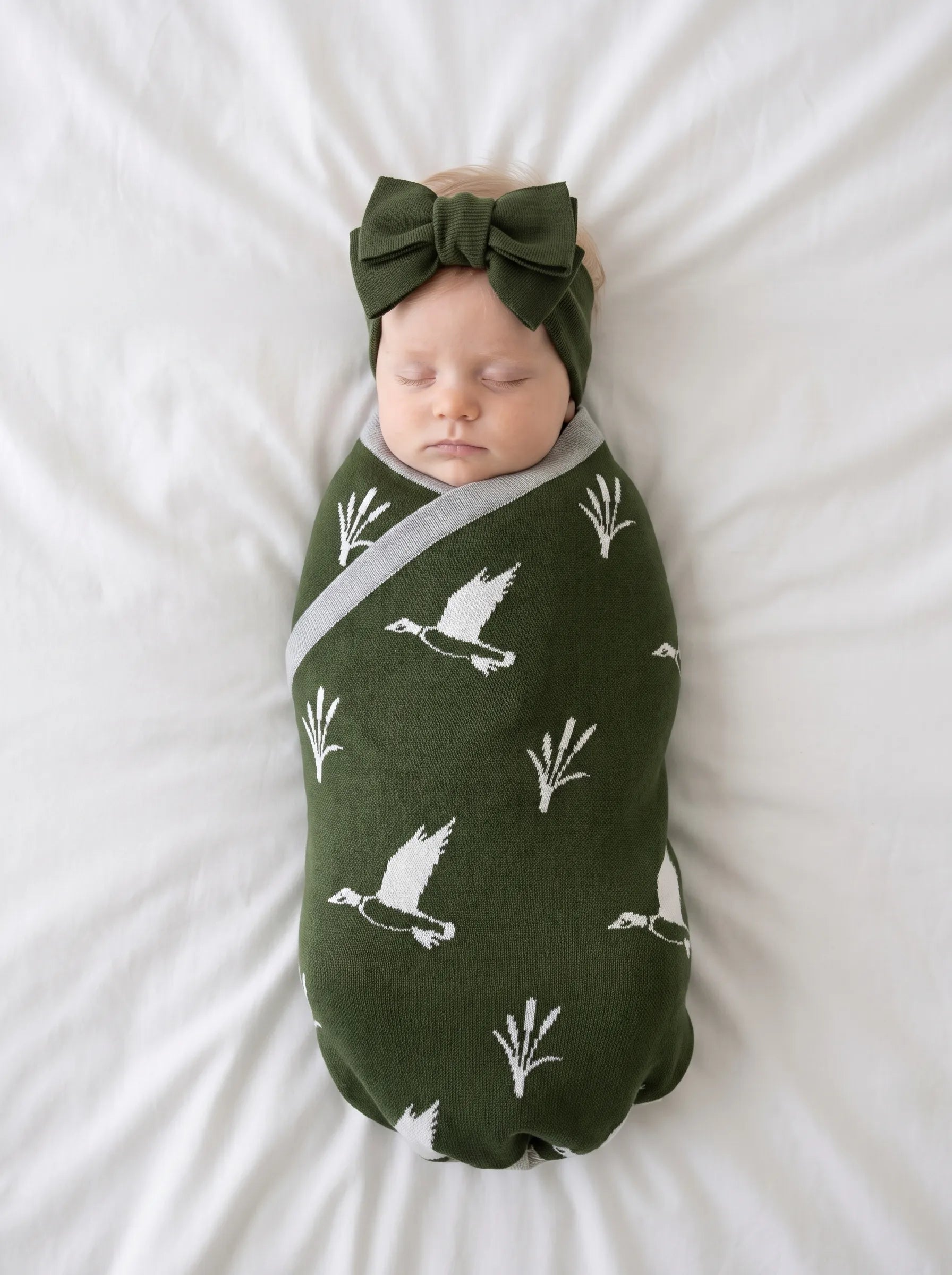 Mallard Duck Jacquard Knit Baby Blanket - Aaria Tees Aaria Tees