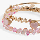 'Mama' Pink Beaded Bangle Set of 3 - Aaria Tees Aaria Tees