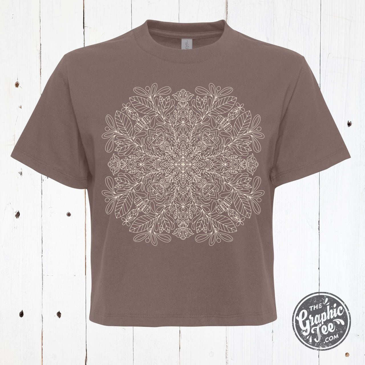 Mandala Ladies Waist Length Short Sleeve Tee - Aaria Tees Aaria Tees
