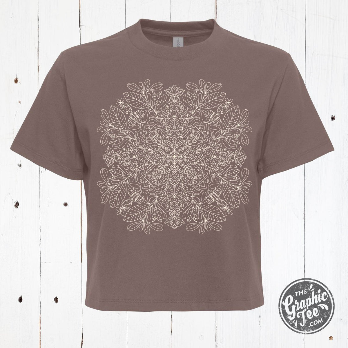 Mandala Ladies Waist Length Short Sleeve Tee - Aaria Tees