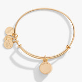 March Birthstone Charm Bangle, Aquamarine - Aaria Tees Aaria Tees