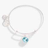 March Birthstone Charm Bangle, Aquamarine - Aaria Tees Aaria Tees