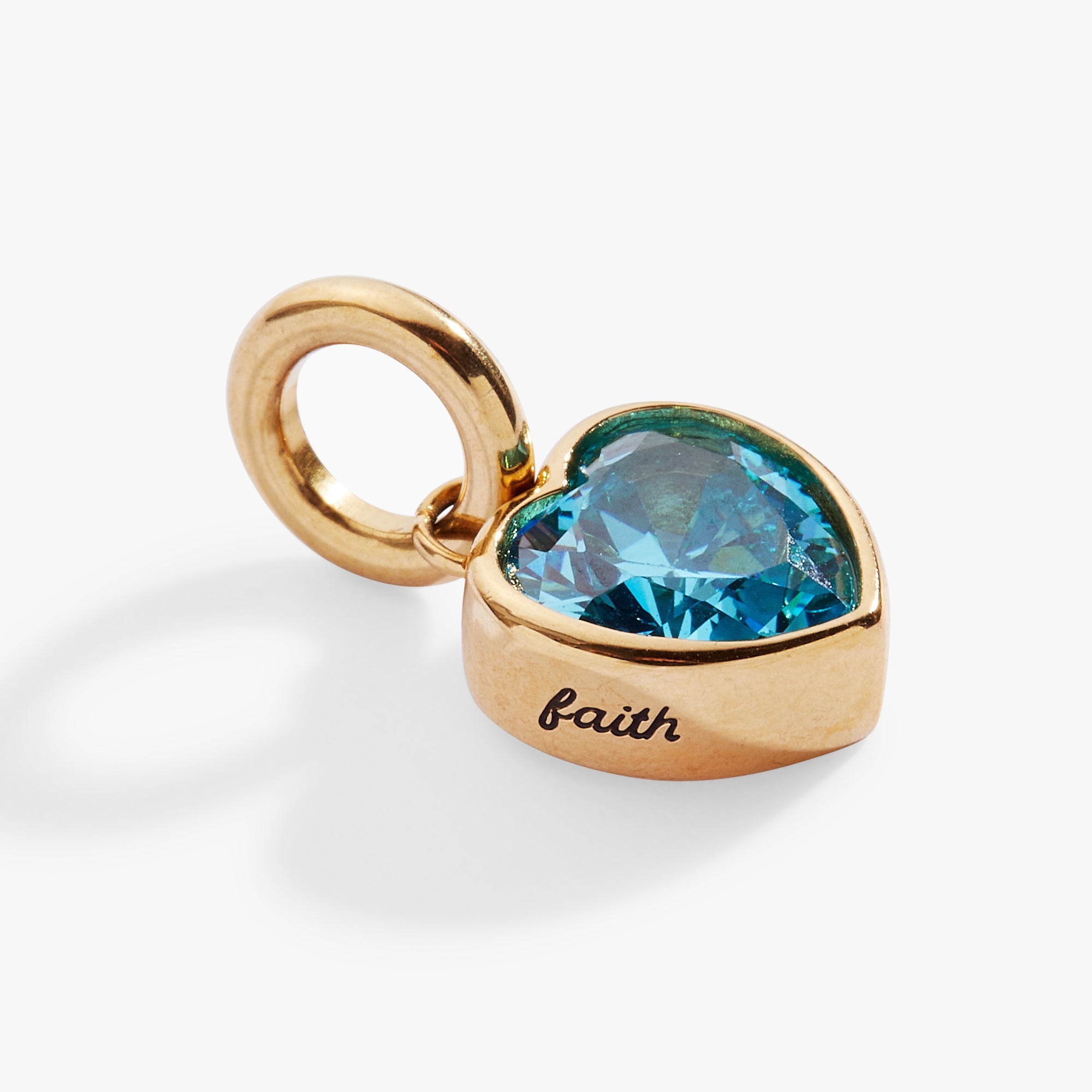 March 'Faith' Heart Birthstone Charm - Aaria Tees Aaria Tees