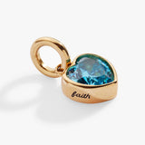 March 'Faith' Heart Birthstone Charm - Aaria Tees Aaria Tees