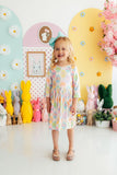 Egg-stra Cute 3/4 Sleeve Pocket Twirl Dress - Aaria Tees Aaria Tees