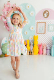 Egg-stra Cute 3/4 Sleeve Pocket Twirl Dress - Aaria Tees Aaria Tees