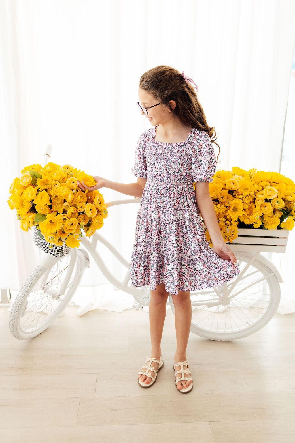 Lovely Lavender Smocked Ruffle Dress - Aaria Tees Aaria Tees