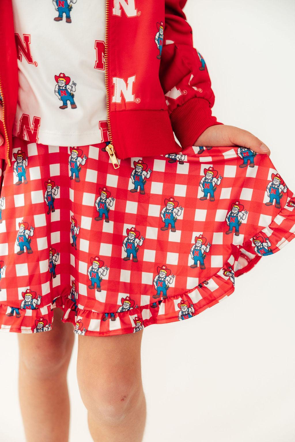 Nebraska Plaid Herbie Husker Twirl Skort - Aaria Tees Aaria Tees