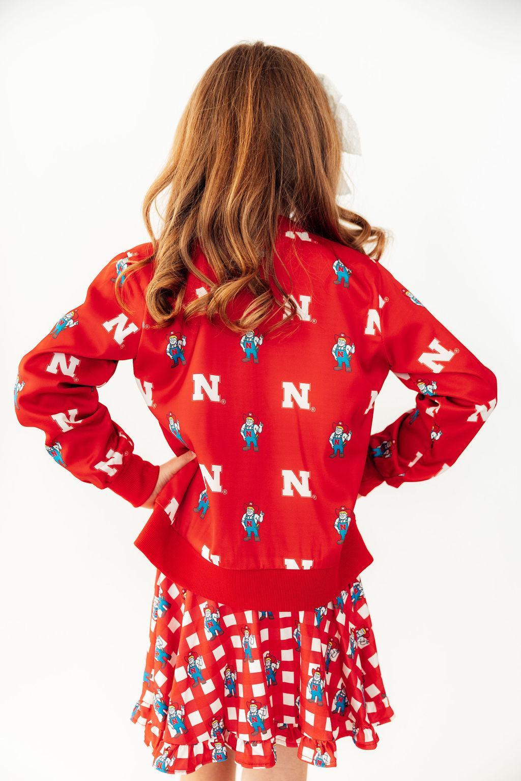 Nebraska Red Herbie Husker Satin Jacket - Aaria Tees Aaria Tees