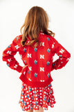 Nebraska Red Herbie Husker Satin Jacket - Aaria Tees Aaria Tees