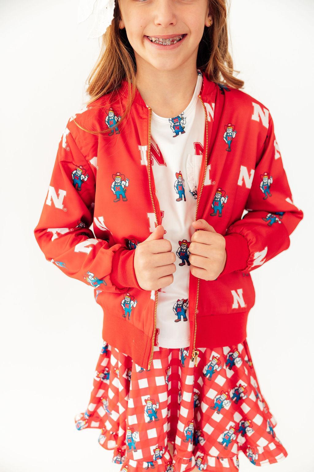 Nebraska Red Herbie Husker Satin Jacket - Aaria Tees Aaria Tees