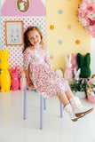 Springtime Bunnies 3/4 Sleeve Pocket Twirl Dress - Aaria Tees Aaria Tees
