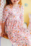 Springtime Bunnies 3/4 Sleeve Pocket Twirl Dress - Aaria Tees Aaria Tees