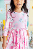 Bunny Love 3/4 Sleeve Pocket Twirl Dress - Aaria Tees Aaria Tees