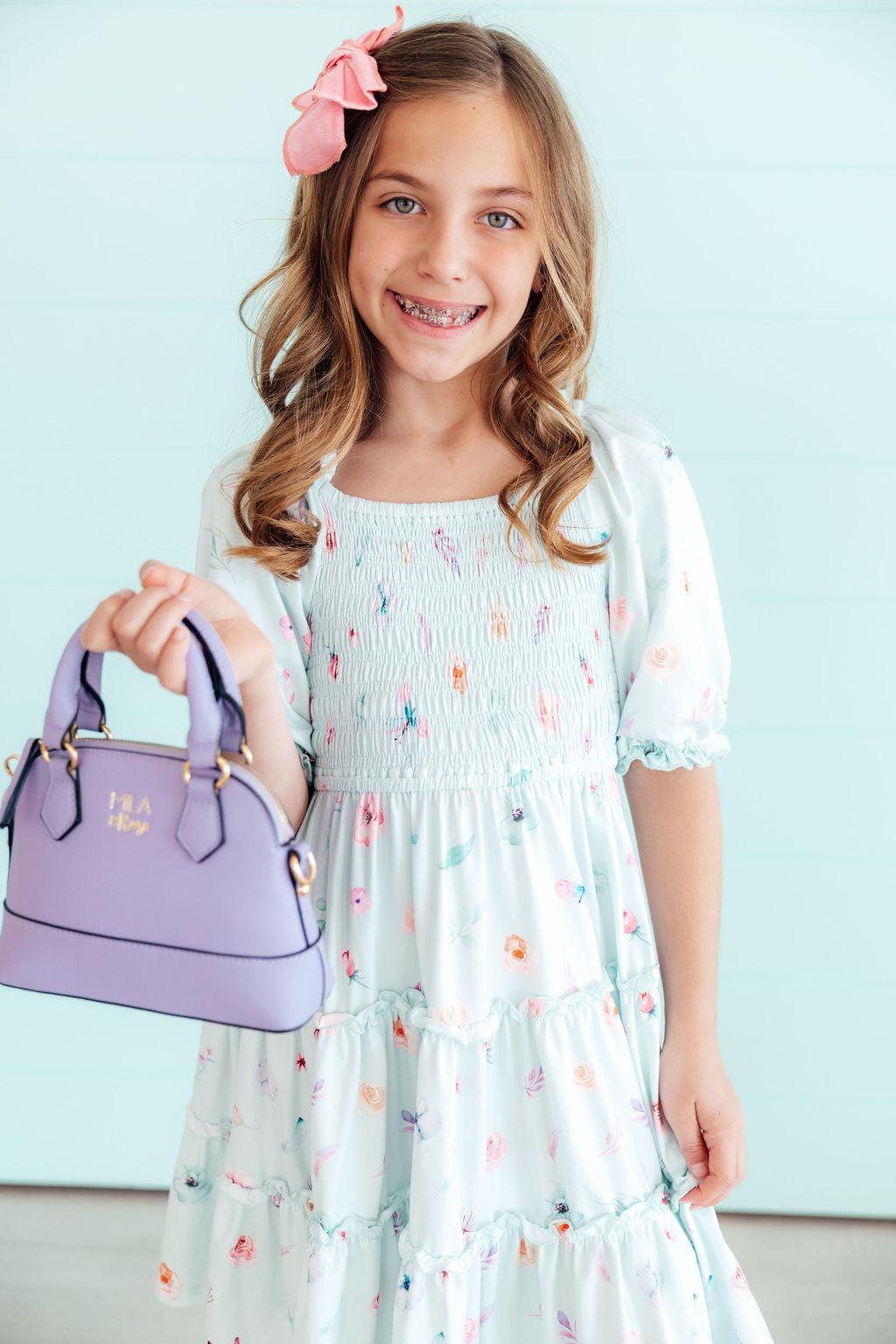 Butterfly Ballet Smocked Ruffle Dress - Aaria Tees Aaria Tees