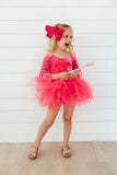 Magenta Velvet L/S Tutu Leotard - Aaria Tees Aaria Tees