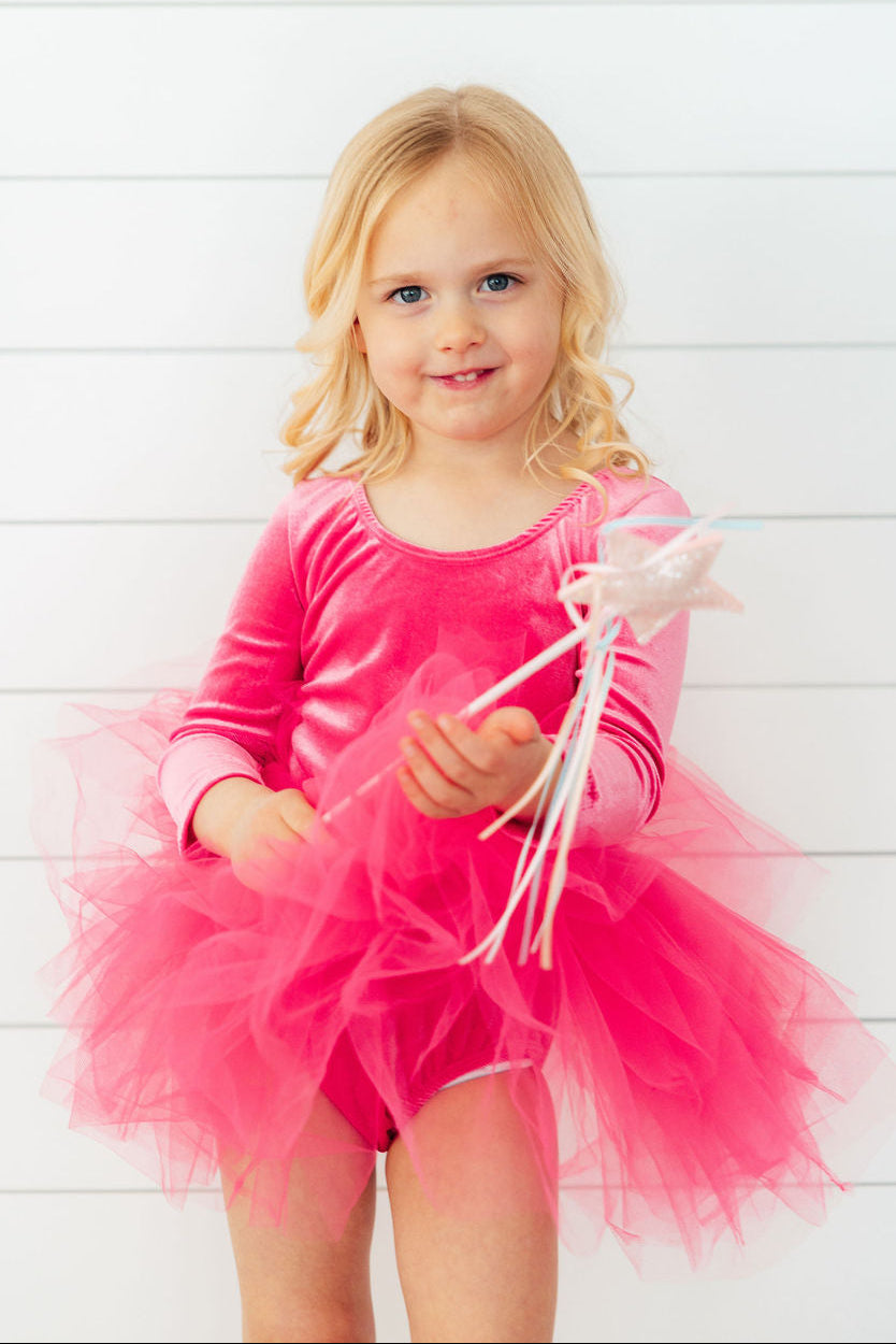 Magenta Velvet L/S Tutu Leotard - Aaria Tees Aaria Tees