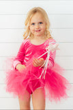 Magenta Velvet L/S Tutu Leotard - Aaria Tees Aaria Tees