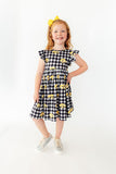 Iowa Plaid Tigerhawk Flutter Twirl Dress - Aaria Tees Aaria Tees