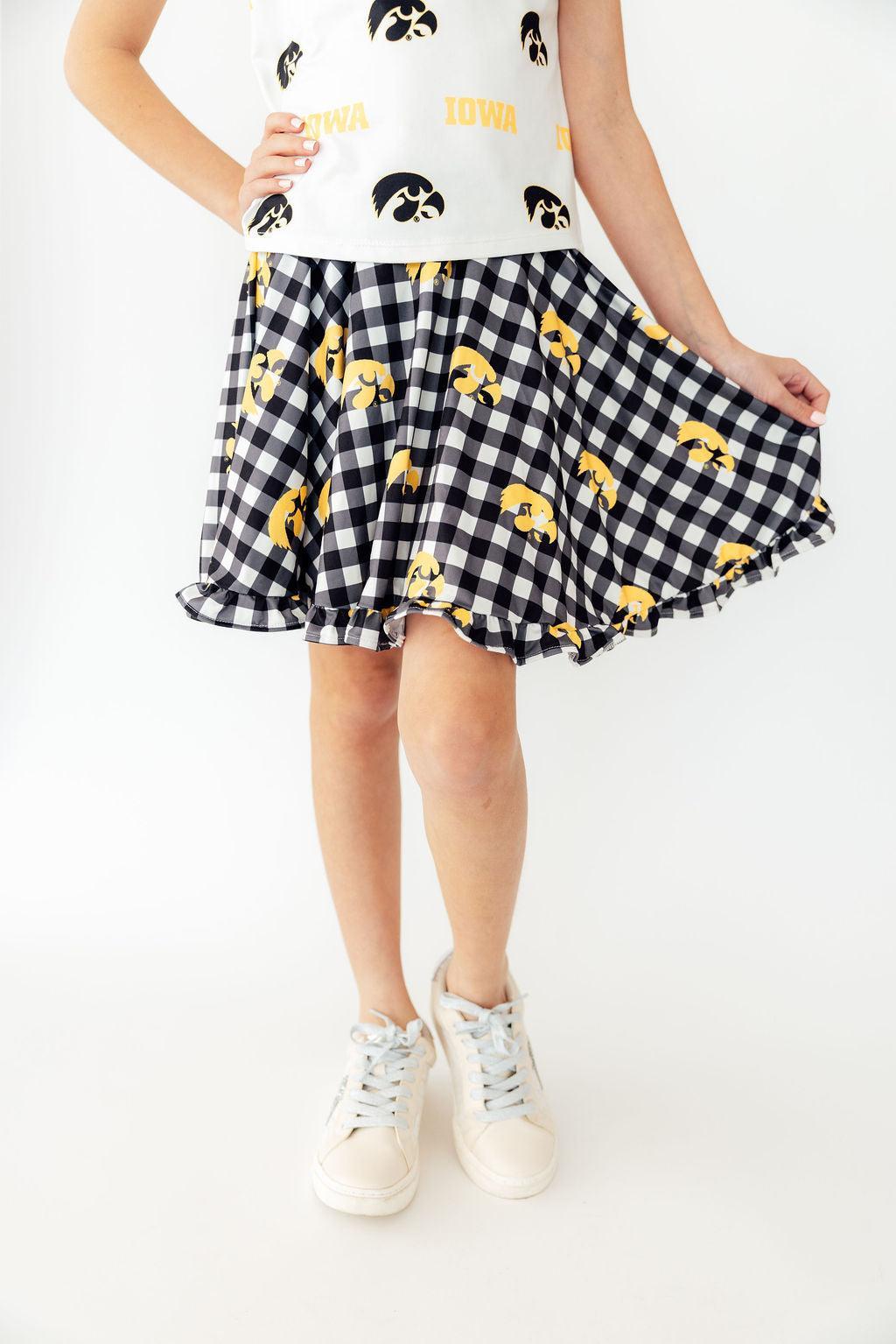 Iowa Plaid Tigerhawk Twirl Skort - Aaria Tees