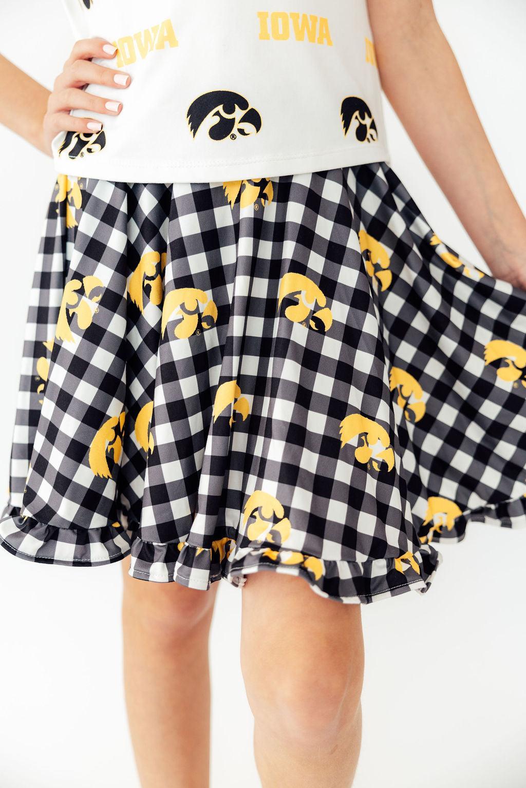 Iowa Plaid Tigerhawk Twirl Skort - Aaria Tees Aaria Tees