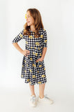 Iowa Plaid Tigerhawk 3/4 Sleeve Pocket Twirl Dress - Aaria Tees Aaria Tees