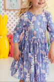 Beautiful Bunnies 3/4 Sleeve Pocket Twirl Dress - Aaria Tees Aaria Tees